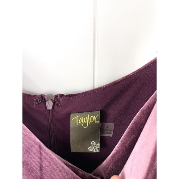 NWT Taylor Women's Velvet Cowl Sleeveless Strappy Solid‎ Midi Sheath Dress 4 - Picture 6 of 14